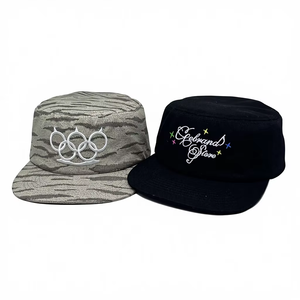 Gorras de 5 Paneles sin Estructura con Diseño de Rayas de <span class=keywords><strong>Tigre</strong></span> para Hombre, Logotipo Bordado Personalizado, Gorras Planas Tipo Pillbox, Venta al Por Mayor - Product Image 3