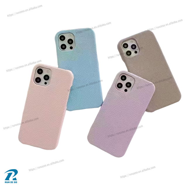 Top Custom Design Luxury Full Grain PU Leather Phone Case for iPhone Mobile Cell Phone Cover