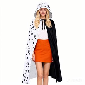 Capa de Cosplay Europea y Americana para Niños, Capa con Capucha de Puntos Blancos y Negros con Correas, Nuevo Estilo 2026 - Product Image 3