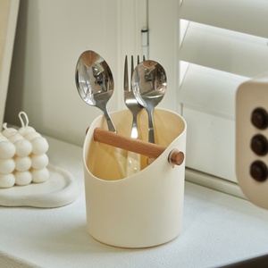 Monr 2025 New Arrival Nhựa Nhỏ Lưu Trữ Xô Gỗ Tự Nhiên Xử Lý Tiêm Bộ Đồ Ăn Lưu Trữ Bút <span class=keywords><strong>Container</strong></span> Cho Mỹ Phẩm - Product Image 1