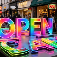 Outdoor Rostfreie Edelstahl RGB Laufende Farb-LED-Schilder Dynamische Leuchtbuchstaben für Supermarkt-Fassaden-Logo