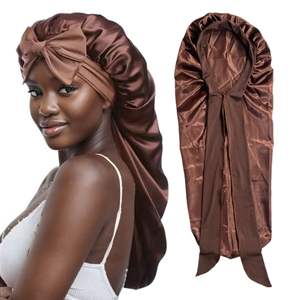 Best-seller <span class=keywords><strong>Bonnet</strong></span> de nuit réglable en <span class=keywords><strong>satin</strong></span> de soie <span class=keywords><strong>Bonnet</strong></span> de nuit à nœud élastique et long tube pour une utilisation décontractée sur <span class=keywords><strong>Amazon</strong></span> Exclusive - Product Image 4