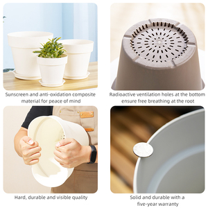 Pots <span class=keywords><strong>de</strong></span> plantes pour décoration <span class=keywords><strong>de</strong></span> la maison 23 <span class=keywords><strong>cm</strong></span> Pots <span class=keywords><strong>de</strong></span> jardin et jardinières minimalistes en plastique pour extérieur et intérieur <span class=keywords><strong>Pot</strong></span> <span class=keywords><strong>de</strong></span> fleurs <span class=keywords><strong>de</strong></span> 9.1 pouces avec logo personnalisé accepté - Product Image 6