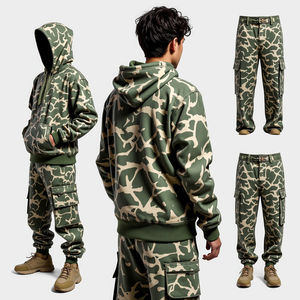 Sudadera con capucha bordada personalizada unisex conjunto de dos piezas de poliéster/algodón al por mayor para hombres y mujeres ropa de otoño - Product Image 4