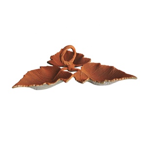 High Quality Orange <b>Aluminium</b> Three-Leaves Serving Tray for Home Restaurant Hotel Decorative Item for Serving Purpose - Product Image 2