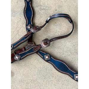 Luxury Western Tack Set Smooth Edge Strong Leather Fancy <b>Hardware</b> for Trail Riding Training Horse Bridle Included Export Selling - Product Image 1