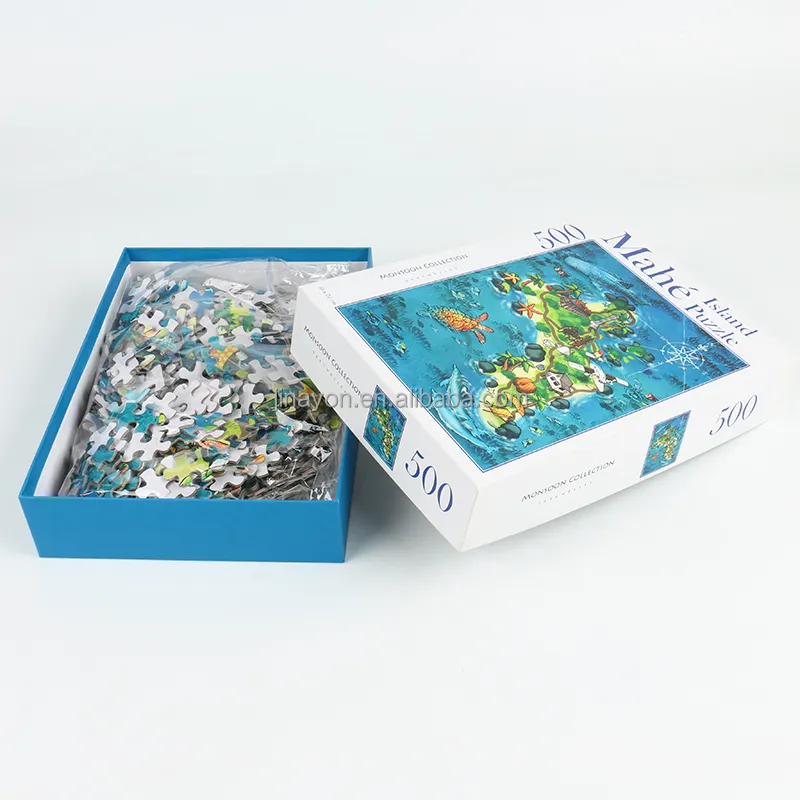 Puzzle di carta con mappa oceanica a tema isola personalizzata 500 1000 pezzi per bambini Brain Storming