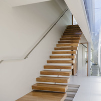 Chêne rouge bande de Roulement En Bois Escaliers en Porte-à-faux Flottant Escalier