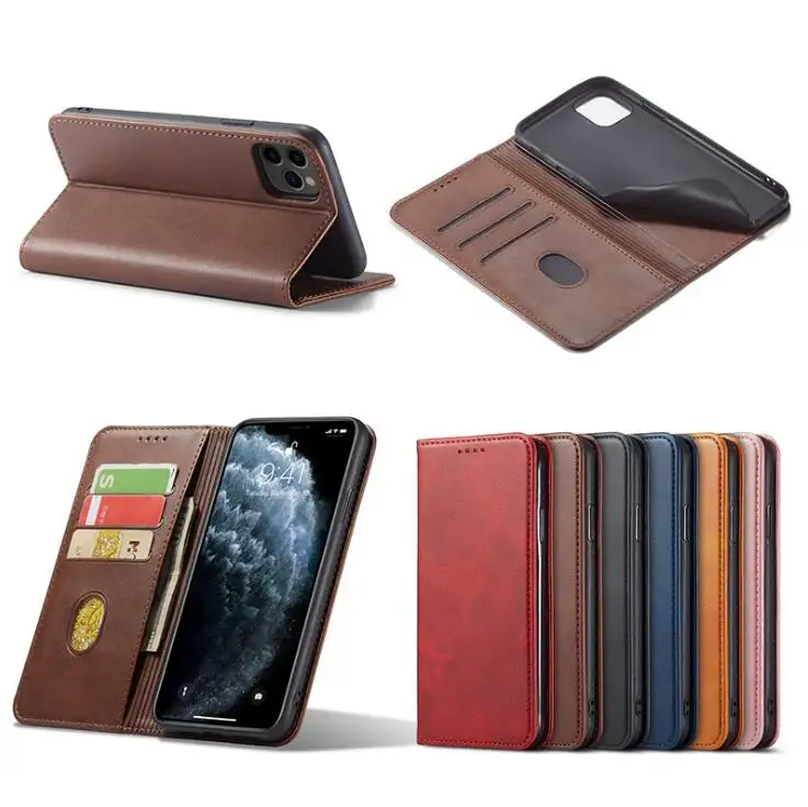 2021 nuovo arrivo cassa del telefono in pelle per iPhone 14 portafoglio magnetico custodia per Samsung Galaxy A11 PU Flip Case per A71
