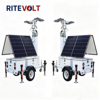 Panneau solaire monocristallin MPPT 2*455W, tour d'éclairage solaire mobile hors réseau, éclairage LED, DC24V, IP67, étanche et antirouille