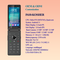 Prix d'usine pas cher 4 Go + 64 Go ou 6 Go + 128 Go de stockage 4G Android Smart Flip téléphone casher avec écran HD de 4.1 pouces