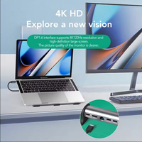 Station d'accueil multifonction Ethernet pour Mac Book Pro USB HUB DisplayPort HDTV Video Docking Station 7 en 1 HUB Laptop Stand Type C HUB
