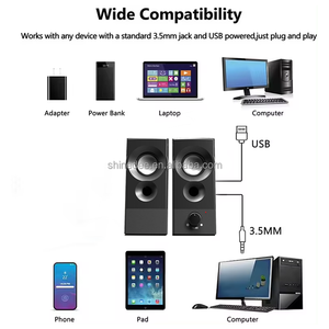 OEM网上购物批发家用电源音频系统台式电脑游戏USB和AUX小型2.0数字扬声器 - Product Image 5