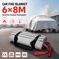 Couverture anti-feu en silicone 6*8m pour voiture électrique, camion, bus, en fibre de verre, pour la sécurité des batteries en cas d'urgence