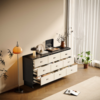 Commode à 6 tiroirs en contreplaqué de bouleau, style nordique minimaliste moderne, avec poignées métalliques, écologique et durable, pour chambre à coucher