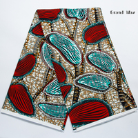 Kain Batik Ankara Glitter Wax Super Glitter Wax Grand Super Gold Dutch African Wax 100% Katun untuk Pesta & Pernikahan (Grosir)