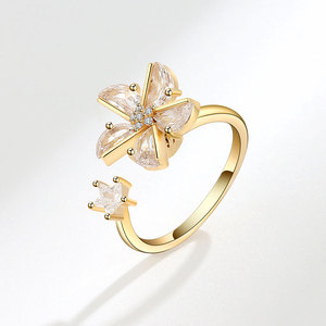 Anillos De Mujer Gold <b>Ring</b> Design Windmill Rotating Anxiety Stress Relief Copper Fidget <b>Spinner</b> <b>Ring</b> - Product Image 3