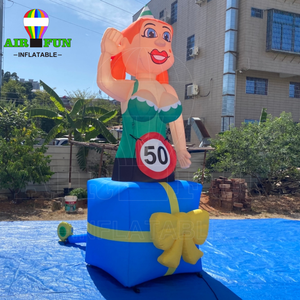 AIRFUN envío aéreo a puerta Holanda dibujos animados 3,5 m alto gigante inflable Abraham Aso muñeca con tatuajes, collar modelo de personaje - Product Image 6