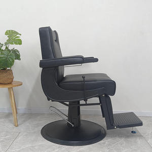 Fauteuil de barbier inclinable pour hommes, mobilier de salon avec fonction de massage, en cuir, pour salon de coiffure et atelier - Product Image 5