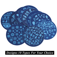 Plaques d'art d'ongle d'estampage de Noël Design de décoration Plaques d'art d'ongle d'estampage de vernis en métal inoxydable pour fournisseurs d'ongles