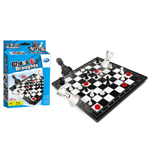 Juego de Ajedrez y Damas Plegable y Portátil de Plástico Educativo para Interiores, para Niños de 2 Años en Adelante - Product Image 6