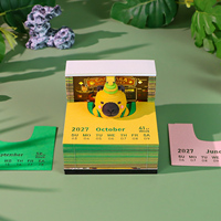 Bloc-notes 3D Capybara Coffee Shop, calendrier, bloc-notes en papier découpé, décoration de bureau, papeterie animale mignonne, cadeau d'anniversaire de luxe pour enfants