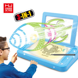 批发可擦除学龄前儿童发光新风格教育玩具带眼镜霓虹灯3D魔术绘图板 - Product Image 1