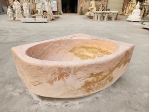 Bañeras Ovaladas Modernas de Lujo Hechas a Medida, Exclusivas Rosa Aurora/Portogallo, Bañeras Independientes para Hidromasaje, para Hoteles, Villas, Casas - Product Image 4