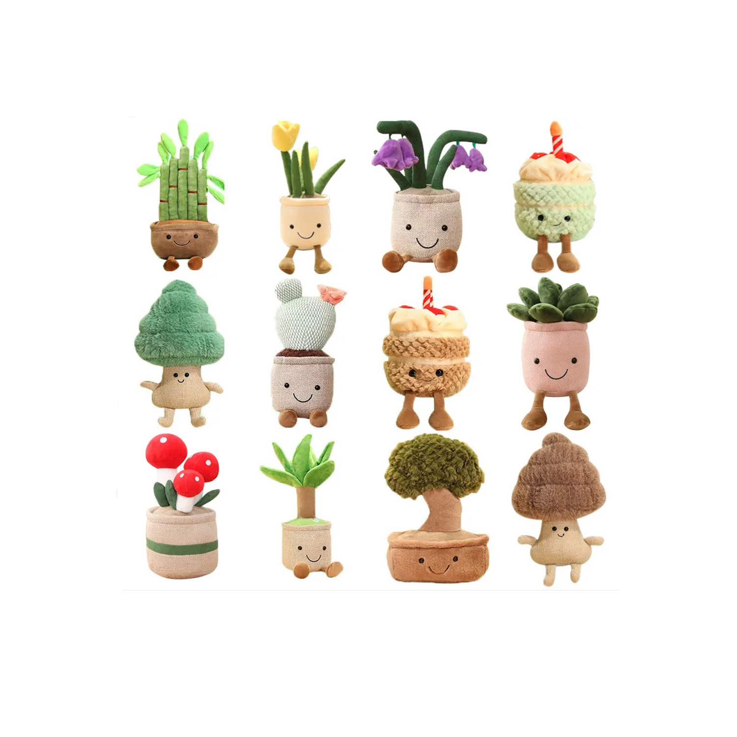 Plantas en maceta para el hogar, decoración de sofá, flores de peluche, Cactus de peluche, suave, Yulip Plushie