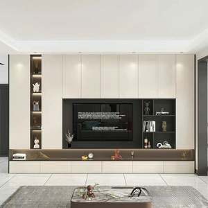 Minimalist Style <b>Wall</b> <b>Tv</b> Cabinet Custom Wooden <b>TV</b> <b>Stand</b> Set Modern <b>Tv</b> <b>Stand</b> Furniture for Living Room - Product Image 1