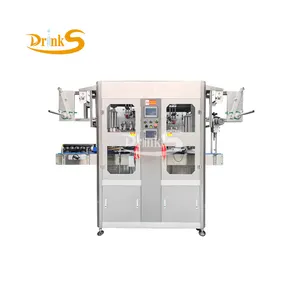 Automatic High Speed Double Head Bottle Body And Cap Steam Heating Shrink Bottle Sleeve Labeling Machine
