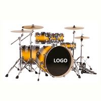 Ensemble de batterie acoustique en métal 5 pièces professionnel, pliable et réglable, avec cymbales, pour performance scénique - Vente en gros