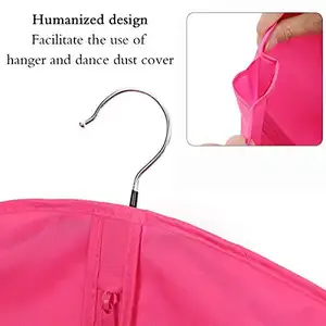 Yeniden kullanılabilir giysi çantaları dans kostümü torba nefes elbise çantası seyahat için örgü cepler ve net pencere