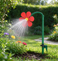 Arroseur d'irrigation agricole en plastique à 360 degrés, raccordement facile au tuyau, en forme de fleur, pour jardin, avec piquet de sol