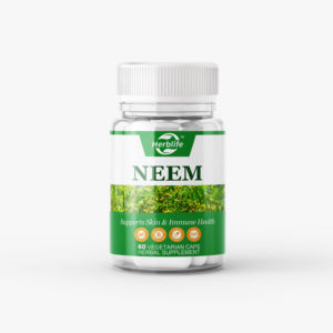 OEM ODM 개인 상표 Neem 잎 캡슐 500mg-초본 보충 교재-피부, 면역, 및 간 건강을 지원, 비건-60 서빙 - Product Image 1