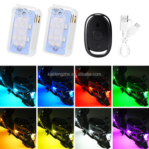 Luz de Rock RGB <span class=keywords><strong>LED</strong></span> Recarregável Kaidengzhe 11SMD para Avião e Moto com Controle Remoto, Iluminação Externa, Carregamento Tipo-C, Modificada - Product Image 1