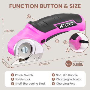 Coupeur rotatif électrique 2000mAh 3.6V, poignée antidérapante, toile en cuir de tissu de <span class=keywords><strong>coupe</strong></span>, charge rapide 3H - Product Image 6