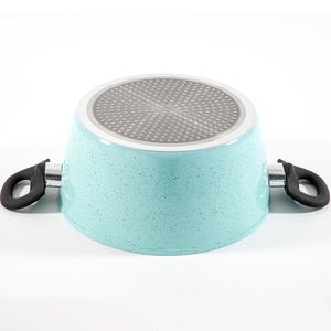 Juego de utensilios de cocina antiadherentes personalizados de fábrica, juego de sartenes y ollas de sopa de aluminio antiadherentes de granito con tapas, juego de sartenes de cocina de alta calidad - Product Image 5