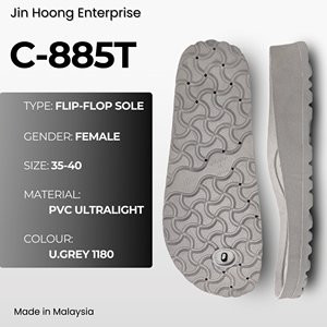 Sandales tongs Jin Hoong pour femmes C-885T gris clair en PVC confortables, résistantes à l'eau, ultralégères, durables et antidérapantes - Product Image 1