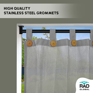 Rideau d'extérieur en boucle 150 GSM gris clair avec un style moderne et doux pour une ombre élégante, une intimité et un balcon aéré - Product Image 2