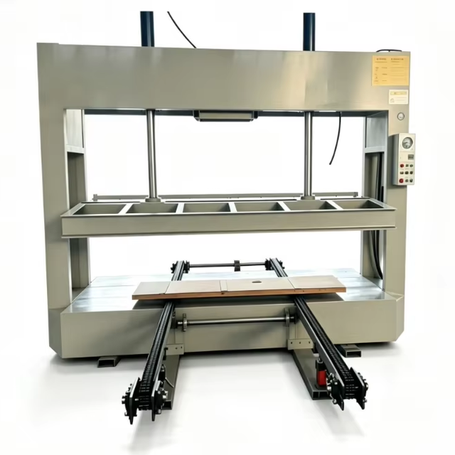 4*8ft 50T WPC PVC Panel Fireproof Door Foam Board Hydraulic Pressing Making with Auto Feeding Table Cold Press Machine