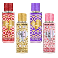 PINK in SWEET Heart Beat Blind Love 250ml Perfume Corporal con Diseño de Corazón Brillante, Spray Corporal de Alta Calidad para Mujer