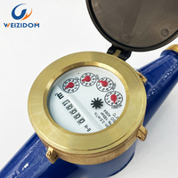 Compteur d'eau intelligent multi-jets à cadran sec en laiton DN15/20/25/32/40/50, IP68, OEM, Précision ISO-4064 B, Communication Pulse/Mbus/Rs485