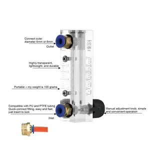 LZM-4T réglable acrylique rotamètre industriel précis liquide eau mesure Valve panneau montage débitmètre pour eau et liquide - Product Image 2