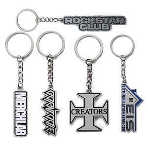 Vente en gros personnalisé 2d 3D marque métal logo porte-clés personnalisé émail argent plaqué alliage porte-clés personnalisé avec votre logo lettre - Product Image 1