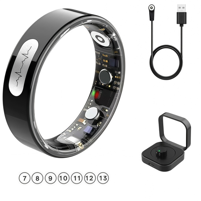 Smart Hrv Steel Health Sleep Tracker 24 Hour Instruction Multisport Remote Photo Step Counting Family Care Ring IP68 App Control