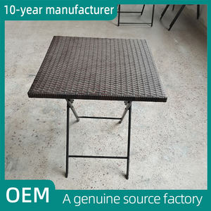 Fabricantes de calidad Diseño retro Ocio al aire libre Beber Mesa y sillas de ratán de plástico cuadrado plegable - Product Image 2