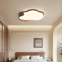 Lampu Plafon Walnut Cloud LED Spektrum Penuh, Lampu Tempel Modern Minimalis untuk Kamar Tidur Ruang Tamu