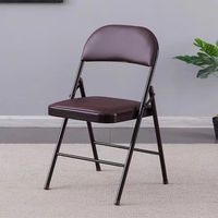 Chaise pliante moderne minimaliste en PU et fer – Portable et résistante à l'usure pour salon, chambre, appartement, extérieur et espaces repas