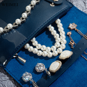 WEIMEI Portable PU Leather Jewelry Storage Bag Convenient Portable Ring Necklace Earrings <b>Envelope</b> Great <b>Gift</b> for Women - Product Image 6